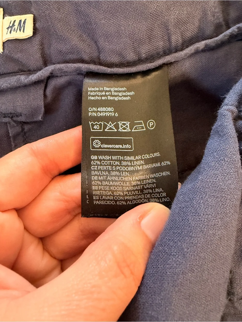 H&M Navy Blue Chinos